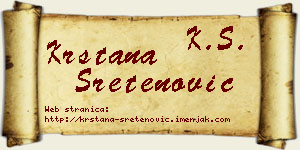 Krstana Sretenović vizit kartica